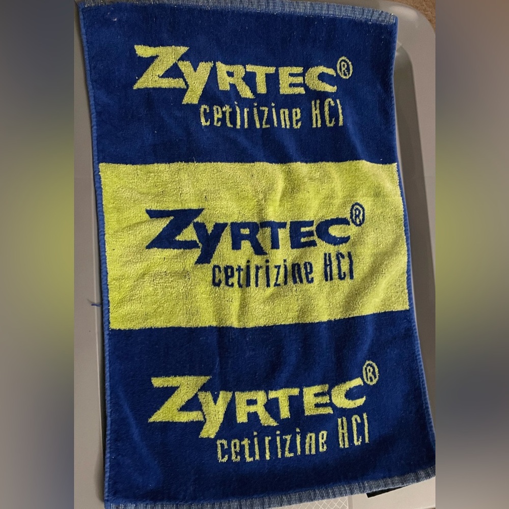 Zyrtec Hand/Golf Towel 15"x 23 Pharmaceutical Drug Rep